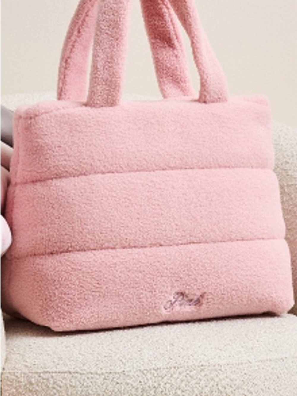 PINK Victoria's Secret Plush Quilted Pink Tote